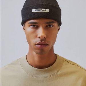 Black Fear Of God Essentials Beanie